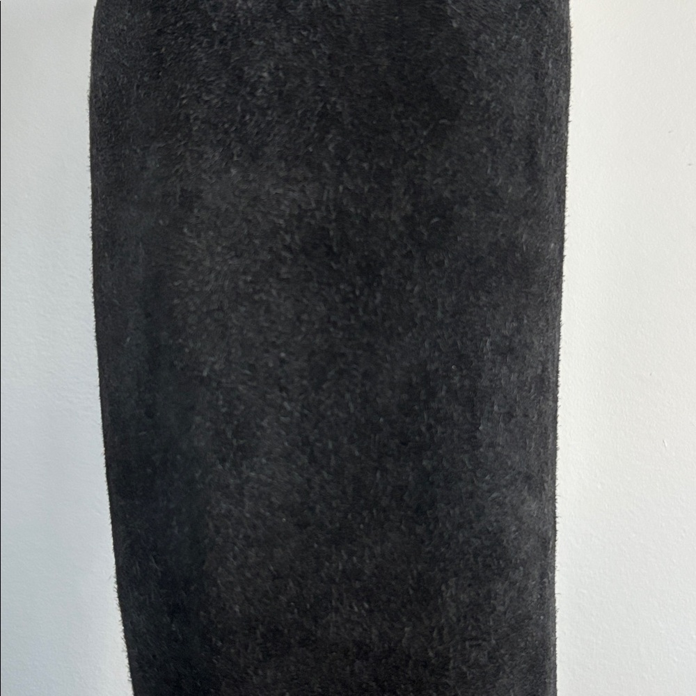 Stuart Weitzman Black Suede Over-the-Knee Stiletto Boots Minimal Chic Y2K Luxe - Picture 10 of 13